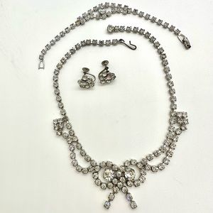 Vintage Rhinestone Necklace Jewelry lot
